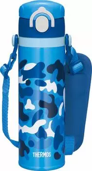 Thermos Water Bottle Vacuum Insulated Kids Mobile Mug 500ml Blue BL JOI-500