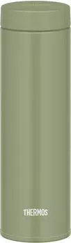 Thermos Water Bottle Vacuum Insulated Mobile Mug 480ml Khaki Few parts and easy to clean Screw type that closes tightly Stainless steel bottle KKI