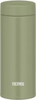 Thermos Water Bottle Vacuum Insulated Mobile Mug 350ml Khaki Few parts and easy to clean Screw type that closes tightly Stainless steel bottle KKI