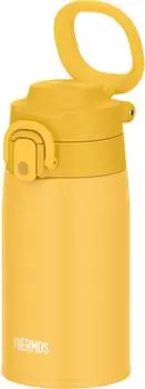 Thermos Water Bottle Vacuum Insulated Mobile Mug with Carry Loop 400ml Yellow Y JOS-400