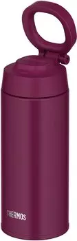 Thermos Water Bottle Vacuum Insulated Mobile Mug with Carry Loop 500ml Purple PL JOO-500