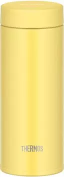 Thermos Water Bottle Vacuum Insulated Mobile Mug 350ml Yellow Few parts and easy to clean Screw type that closes tightly Stainless steel bottle Y