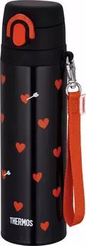 Thermos Water Bottle Vacuum Insulated Mobile Mug 550ml Black Red BKR JNT-551