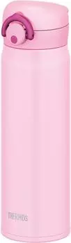 Thermos Water Bottle Vacuum Insulated Mobile Mug Open 500ml Light Pink LP [One-Touch Type] JNR-500