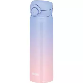Thermos Water Bottle, Vacuum Insulated Mobile Mug, 500ml, Purple Pink, Removable Spout for Easy Cleaning, Lightweight Type, One-Touch Open, Stainless