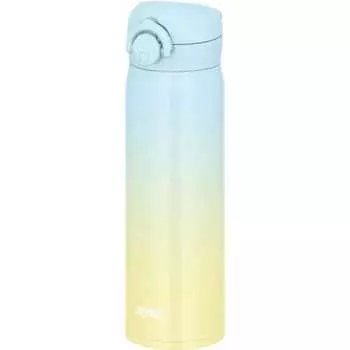 Thermos Water Bottle Vacuum Insulated Mobile Mug 500ml Light Blue Yellow Removable spout for easy cleaning Lightweight type One-touch open Stainless S