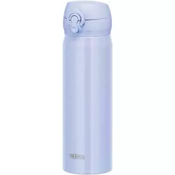 Thermos Water Bottle, Vacuum Insulated Mobile Mug, 500ml, Pearl Blue, Removable Spout for Easy Cleaning, Lightweight Type, One-Touch Open, Stainless S
