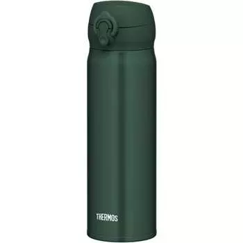 Thermos Water Bottle, Vacuum Insulated Mobile Mug, 0.5L, Dark Green, Removable Spout for Easy Cleaning, Lightweight Type, One-Touch Open, Stainless St