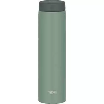 Thermos Water Bottle, Vacuum Insulated Mobile Mug, 600ml, Leaf Green, Few parts and easy to clean, Screw type that closes securely, Packing shape that