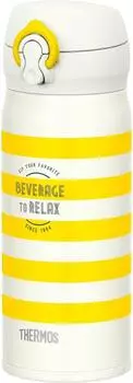 Thermos Water Bottle Vacuum Insulated Mobile Mug 400ml Yellow Border YBD JNL-403