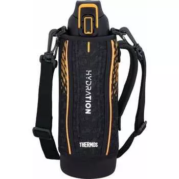 Thermos Water Bottle Vacuum Insulated Sports Bottle 1L Black Orange Cold Storage Only FHT-1001F BKOR