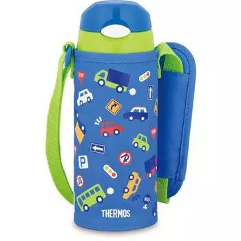 Thermos Water Bottle, Vacuum Insulated Straw Bottle, 400ml, Blue Green, For Children, For Going To Kindergarten And School, For Cooling Only, FHL-403F