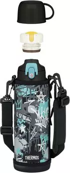 Thermos Water Vacuum Insulated Black Direct Includes For Going to Kindergarten or School BKAQ Bottle, 2-Way Bottle, 1L/1.03L, Aqua, Drinking, Cup,