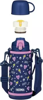 Thermos Water Vacuum Insulated Navy Direct Comes with a for Going to Kindergarten or NVPL Bottle, 2-Way Bottle, 0.8L/0.83L, Purple, Drinking, Cup,