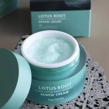 TheYEON Lotus Root Renew Cream 50 мл, Антивозрастной, Укрепляющий, Увлажняющий, Корейская косметика, Kbeauty, образец