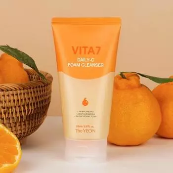 TheYEON Vita7 Daily-C Foam Cleanser 150 мл, Глубокое очищение, Увлажнение, Корейская косметика, Kbeauty, образец