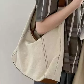 Thick and Wear-resistant Cotton Linen Canvas Bag for Women s Summer Korean Tote Bag Versatile and Large Capacity Single Shoulder Armpit Bag