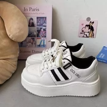 Thick baseplate shoes women s new autumn student casual little white shoes heightening versatile women s shoes 35