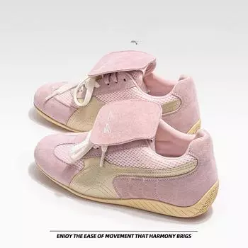 Толстые кроссовки Agande с длинным язычком в стиле ретро, повседневные кроссовки с цветными блоками 34 розовый