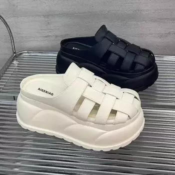 Толстые тапочки Baotou Half Slippers женские летние модные пляжные сандалии 35