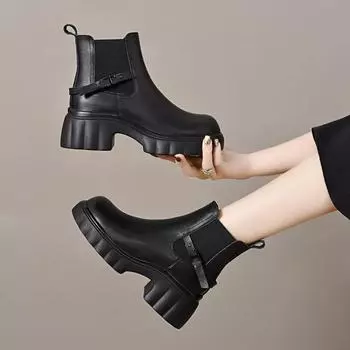 Thick Bottom Boots Muffin Heel Martin Boots 35 чёрный