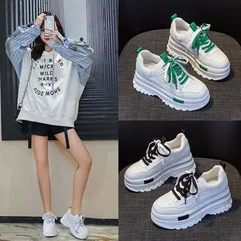 Thick Bottom Height Increasing Old Dad Shoes Casual Muffin Shoes White Shoes 34 чёрный