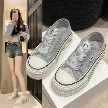 Толстая подошва сетчатые туфли женские модные блестящие кроссовки на платформе из вулканизированной ткани дизайнерские летние повседневные спортивные парусиновые кроссовки обувь 35 бежевый