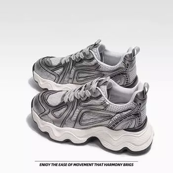 Thick bottom pops shoes breathable breathable fashion casual sneakers 34 белый