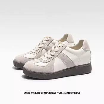 Thick Bottom Retro De Training Shoes Athletic Casual Lightweight White Shoes Gump Board Shoes 34 бежевый