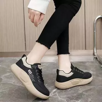 Толстая подошва Мягкая подошва Кроссовки Женские Весенние Новые Универсальные Туфли Папы Студенческие Повседневные Туфли Для Детей 35