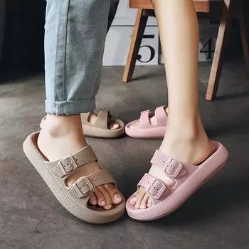 Thick bottom stepping on shit feeling soft bottom double breasted drag men and women eva beach t couple cool slippers 36/37 positive code чёрный