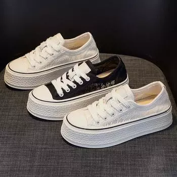 Туфли белые с толстой подошвой, повседневные туфли на каблуке Muffin Bottom 34 чёрный