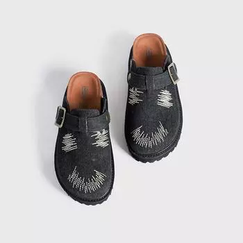 Thick-bottomed bag head women wear summer new niche design sense retro ugly cute half slippers women 35