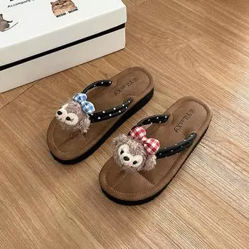 Thick-bottomed girl flip-flops spring and summer fashion versatile leisure niche flat-bottomed beach outer slippers tide 35