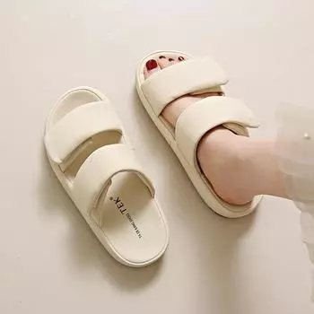 Thick-bottomed one-word drag women s summer outer wear EVA casual fashion versatile outer wear beach cool slippers 35