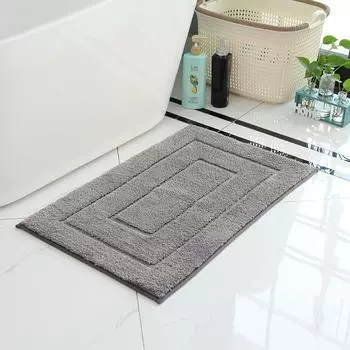 Thick Fluff Fiber Bath Mat Bathroom Shower Room Rugs Mats Non-slip Bathroom Floor Mat Toilet Absorbent Entrance Door Mat Home 40x60cm