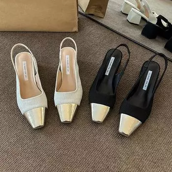 Толстый каблук толстая подошва сумка голова сандалии женские 20243 новый стиль феи мода темперамент высокие каблуки модные туфли ins 35