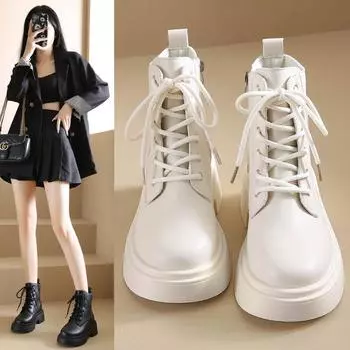thick heel thick sole solid color Martin boots velvet fashion foreign style short boots British style short boots new soft surface single boots 35