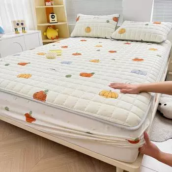 Thick Mattress Cover Cartoon Style Bedspread Quilted Bed Cover for Home Adults Kids Bed Linen fundas de colchn (No Pillowcase) Queen 150x200cm 1pc