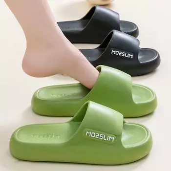 Thick Platform Eva Pillow Slippers for Women Letter Print Soft Sole Home Slides Woman 2025 New Summer Non Slip Beach Flip Flops 38-39 красный