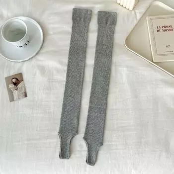 Thick Simple Long Knee High Socks Vertical Stripes Stacking Socks Air-conditioned Room
