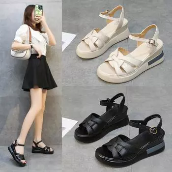 Женские летние пляжные сандалии на толстой подошве 35