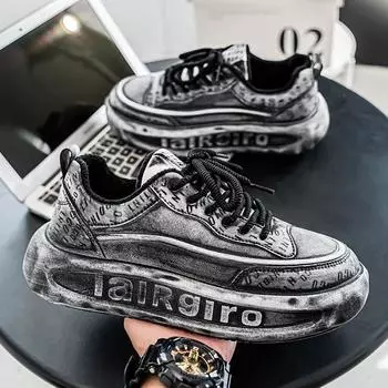 Thick Sole Add Cotton Running Shoes 2025 Autumn New Mens Casual Sneakers Fashion and Comfortable Four Seasons Anti Slip Footwear 39 чёрный