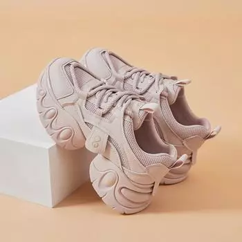 Thick sole heightening low top round head dad shoes women s new spring and autumn leisure fashion travel sports little white shoes 35