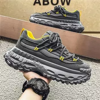 Thick Sole Men Chunky Sneakers Outdoor Wear-resistant Male Trends 2025 New Mens Casual Shoes Fashion Comfort Anti Slip Vulcanize 39 белый