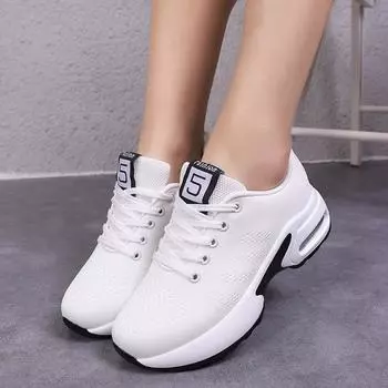 Thick Soled Air Cushioned Casual Women s Shoes 35 чёрный
