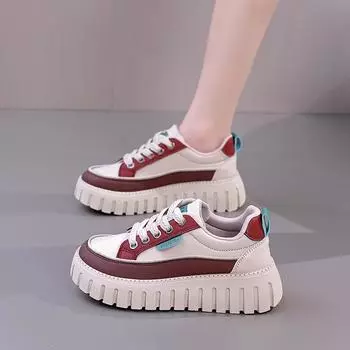 Thick-soled autumn breathable versatile little white shoes children s year new casual board shoes casual shoes children W 35 хаки