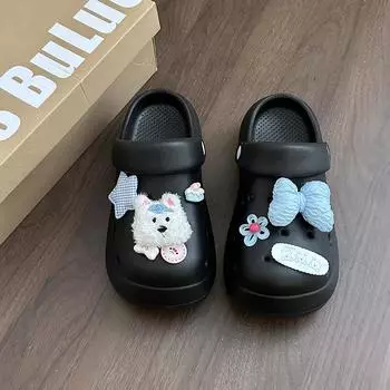 Thick-soled bag head slippers women s spring and summer new beach sandals wear hole shoes to increase orgasm 36-37