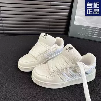 thick-soled beige bread shoes women s 2025 spring new fashion Hong Kong style niche original versatile casual sports board shoes 35