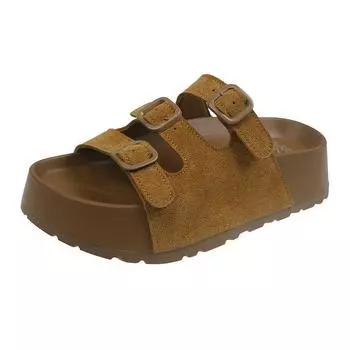 Thick-soled Birkenstock slippers women s summer wear 2025 new popular women s shoes Internet celebrity casual height-increasing Birkenstock cool slip 35